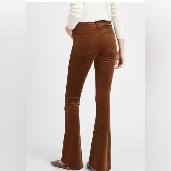 BANANA REPUBLIC Sz 29S Velvet High Rise 5 Pockets Flare Pants - Picture 2 of 15